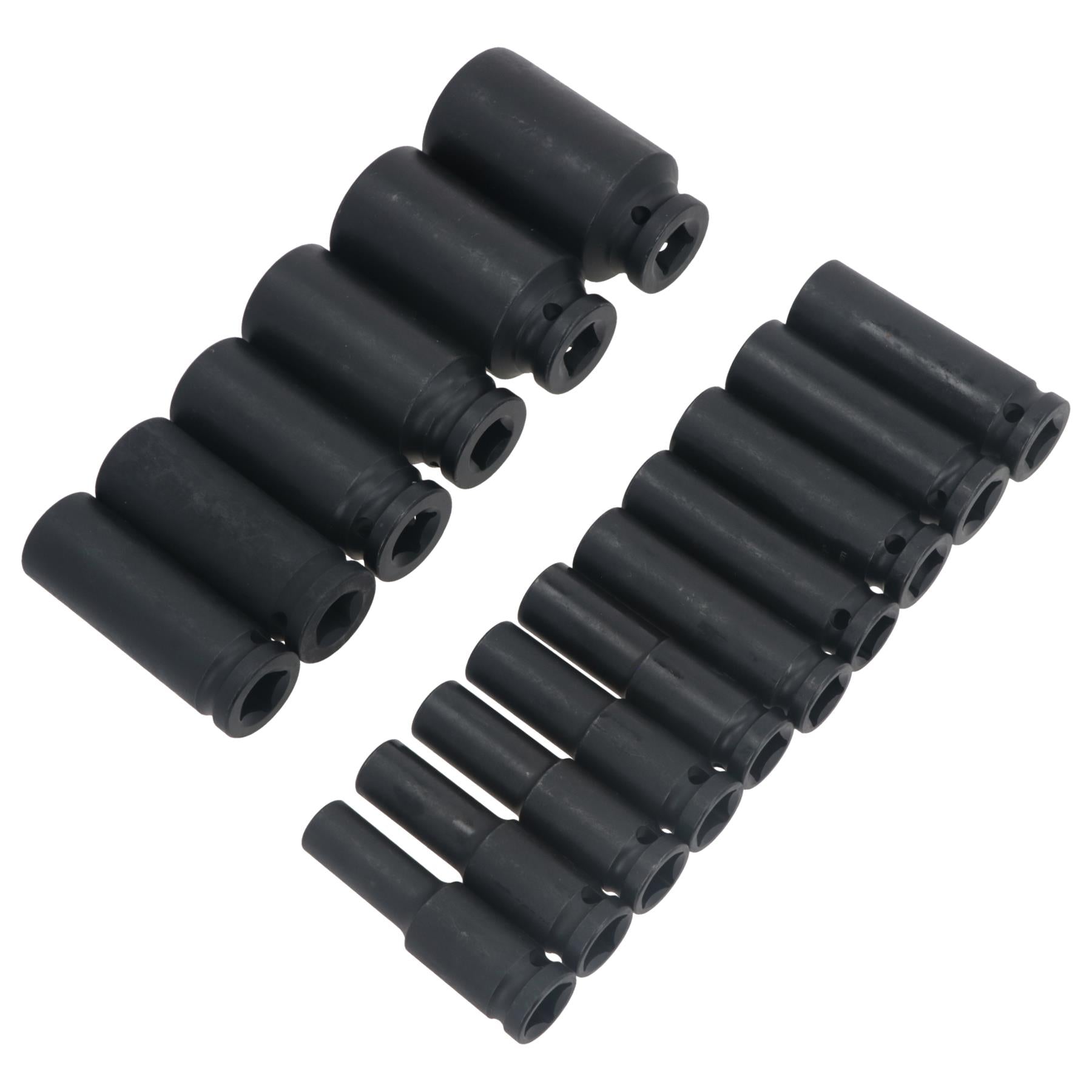 16pc 1/2" Dr 6 Point European Deep Impact Socket Set 10 - 32mm US PRO AT468