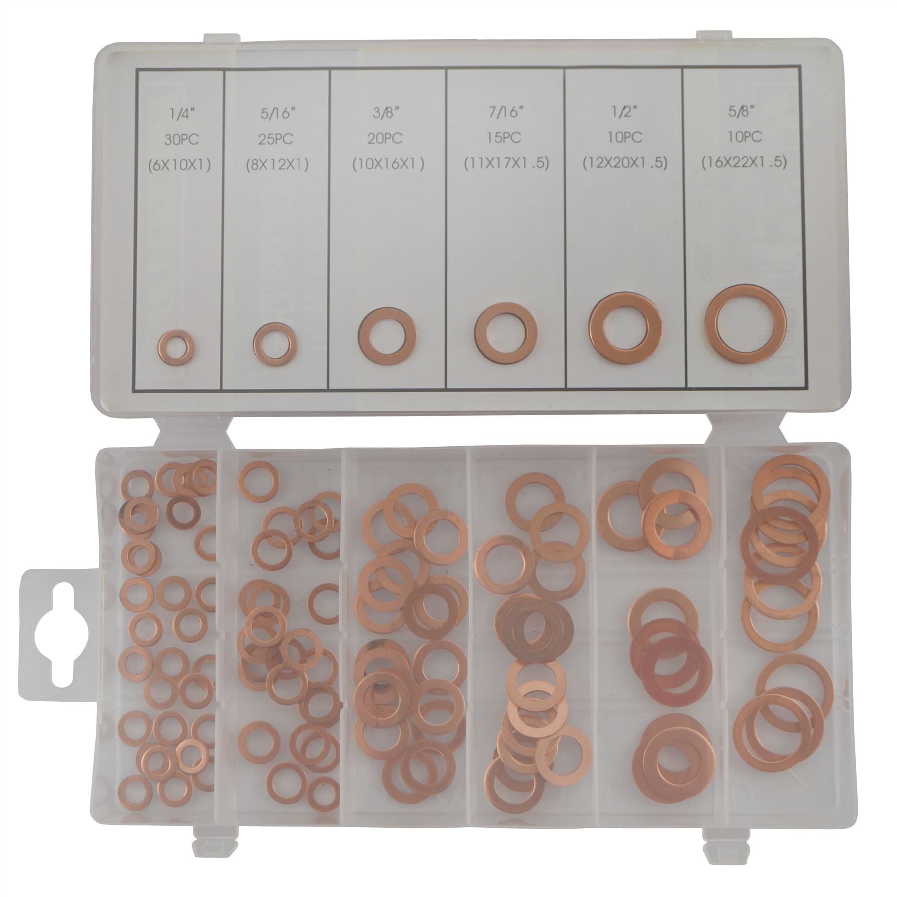 Solid Copper Washers Sump Plug Engine Washer Set Imp Metric M6 to M16 110pc