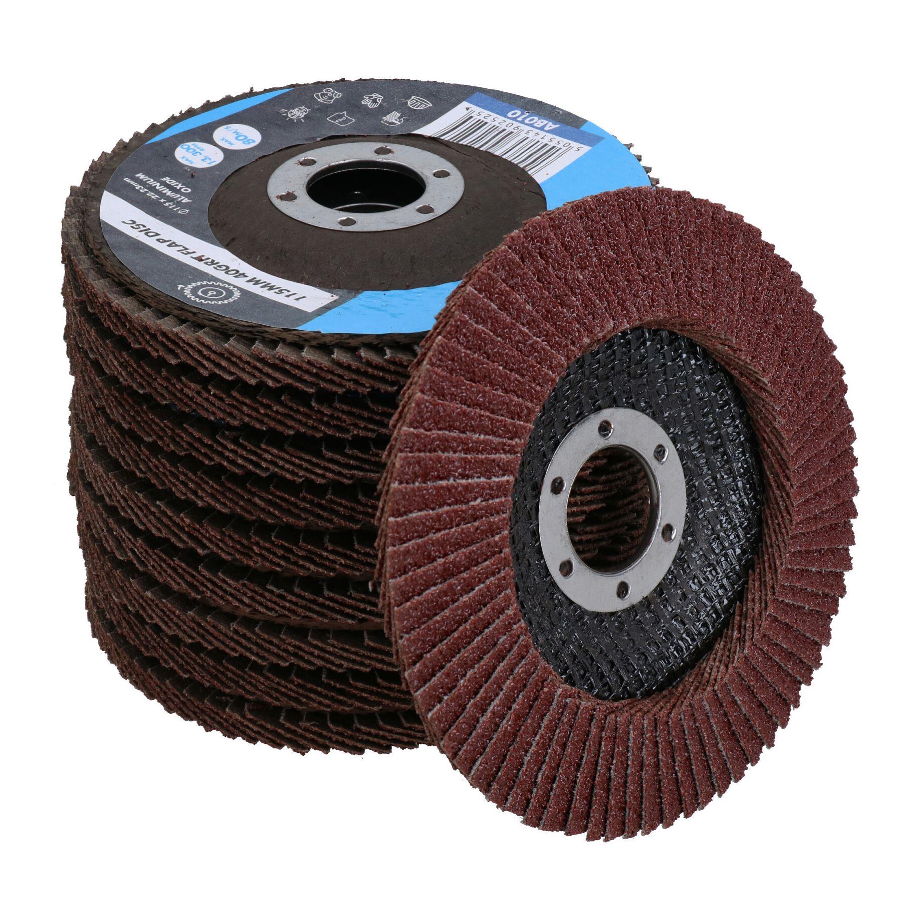 20 x Flap Discs 40 Grit Angle Grinder 4.5" (115mm) Flat Sanding Grinding TE230