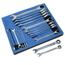 17pc Metric Gear Ratchet Combination Spanner Wrench 72 Teeth 8 – 24mm
