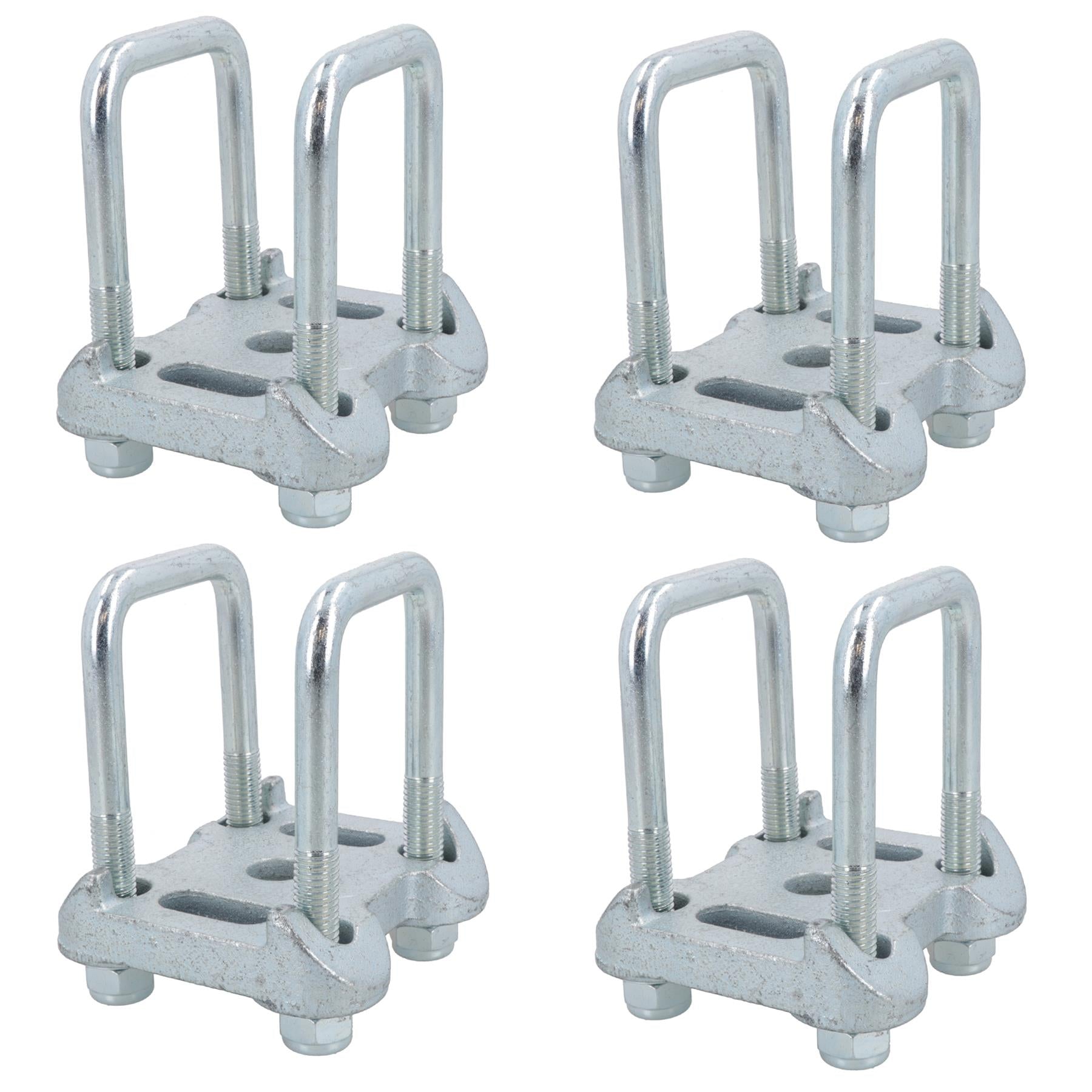 8 boulons en U et 4 plaques de base pour ressorts à lames paraboliques simples pour remorques Ifor Williams