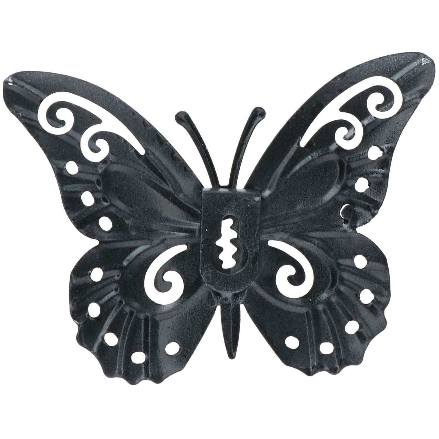 2pk Small Green Metal  Butterfly Garden/Home Wall Art Ornament 11x8.5cm