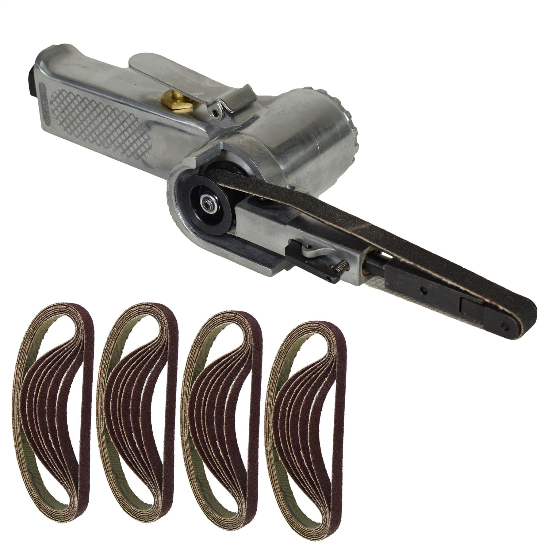 10mm 330 x 10mm Wide Air Finger Belt Sander Power File Detail Sanding + 25 Belts