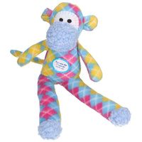 Super Plush Soft Spotty Sock Monkey Dog Toy With Squeak7x9x30cm