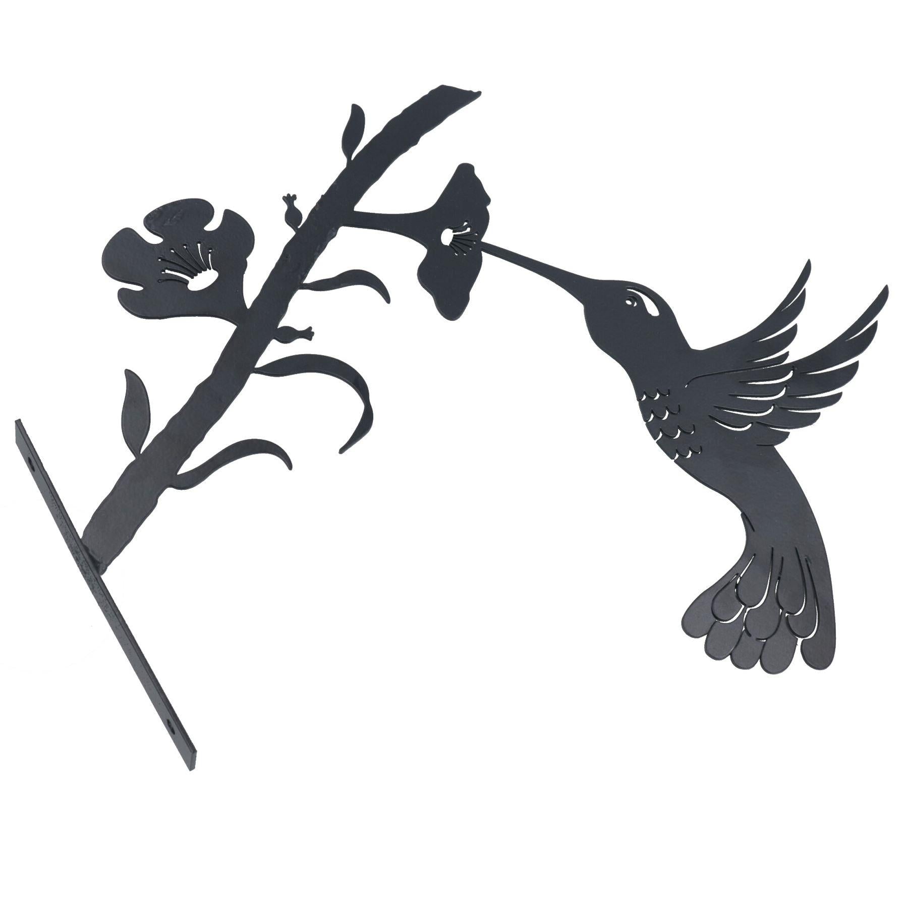 Metall Kolibri Baum Silhouette mit Befestigungsplatte Dekor Garten Ornament Geschenk