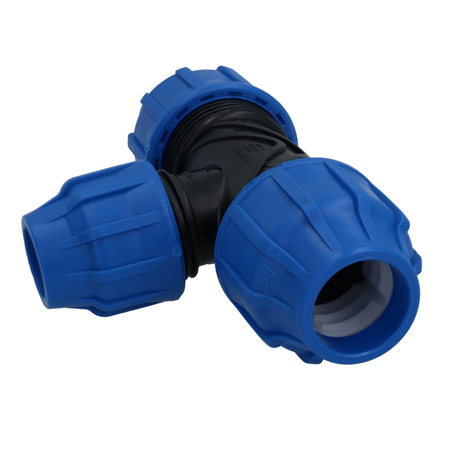 MDPE Water Pipe Connector Tee T Piece Connector Fitting 20mm x 20mm x 20mm