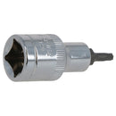 T25 Außen-Torx-Bit Stern-Stecknuss 1/2 Zoll Antrieb Standard Innen Chrom-Vanadium-Stahl